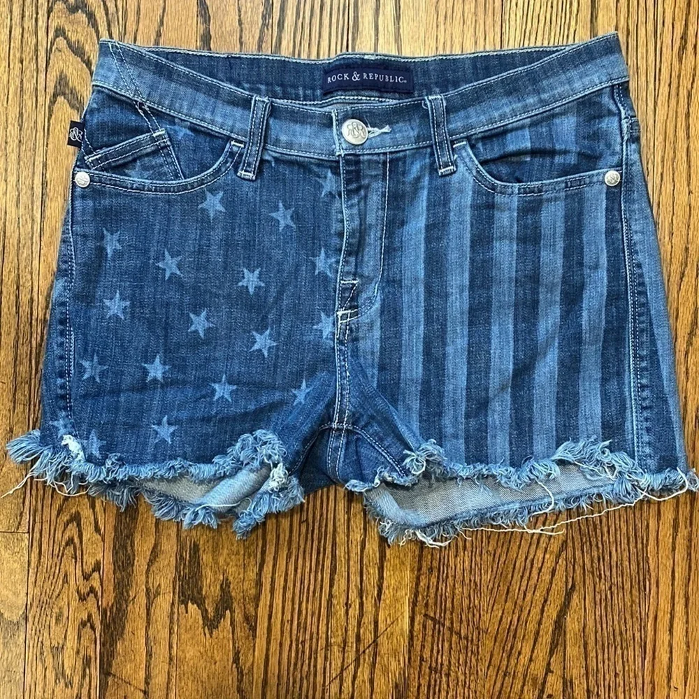 Rock & Republic Lolita Sexy Patriotic Cut Off Shorts